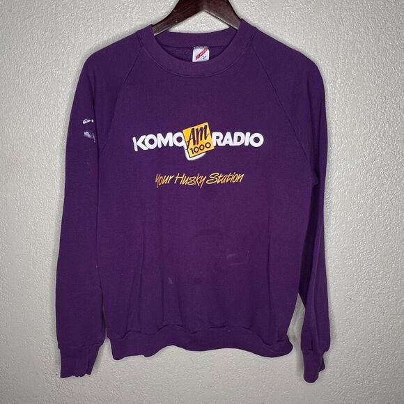 American Vintage UW Husky Radio Station Sweatshirt Large - Picture 1 of 6